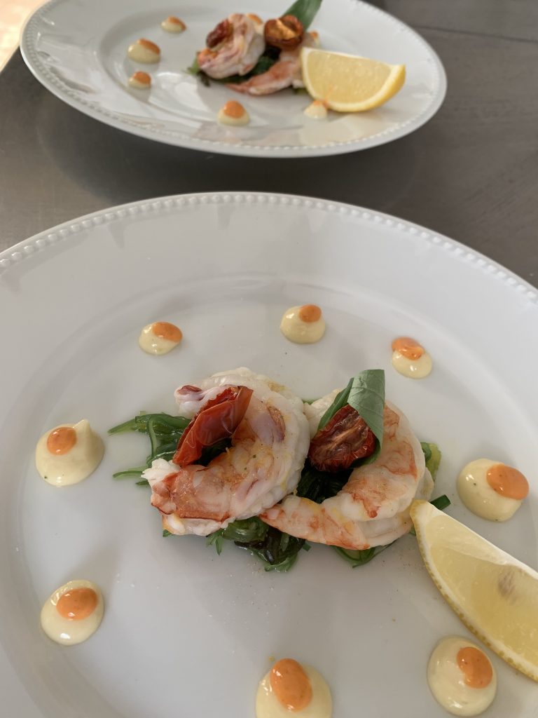 Vorspeise mit Garnele bei Der Nest Eventlocation an der Havel